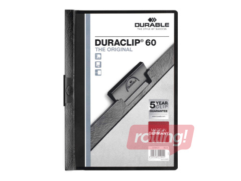 Mape ar piespiedēju Durable Duraclip 60, A4, melna