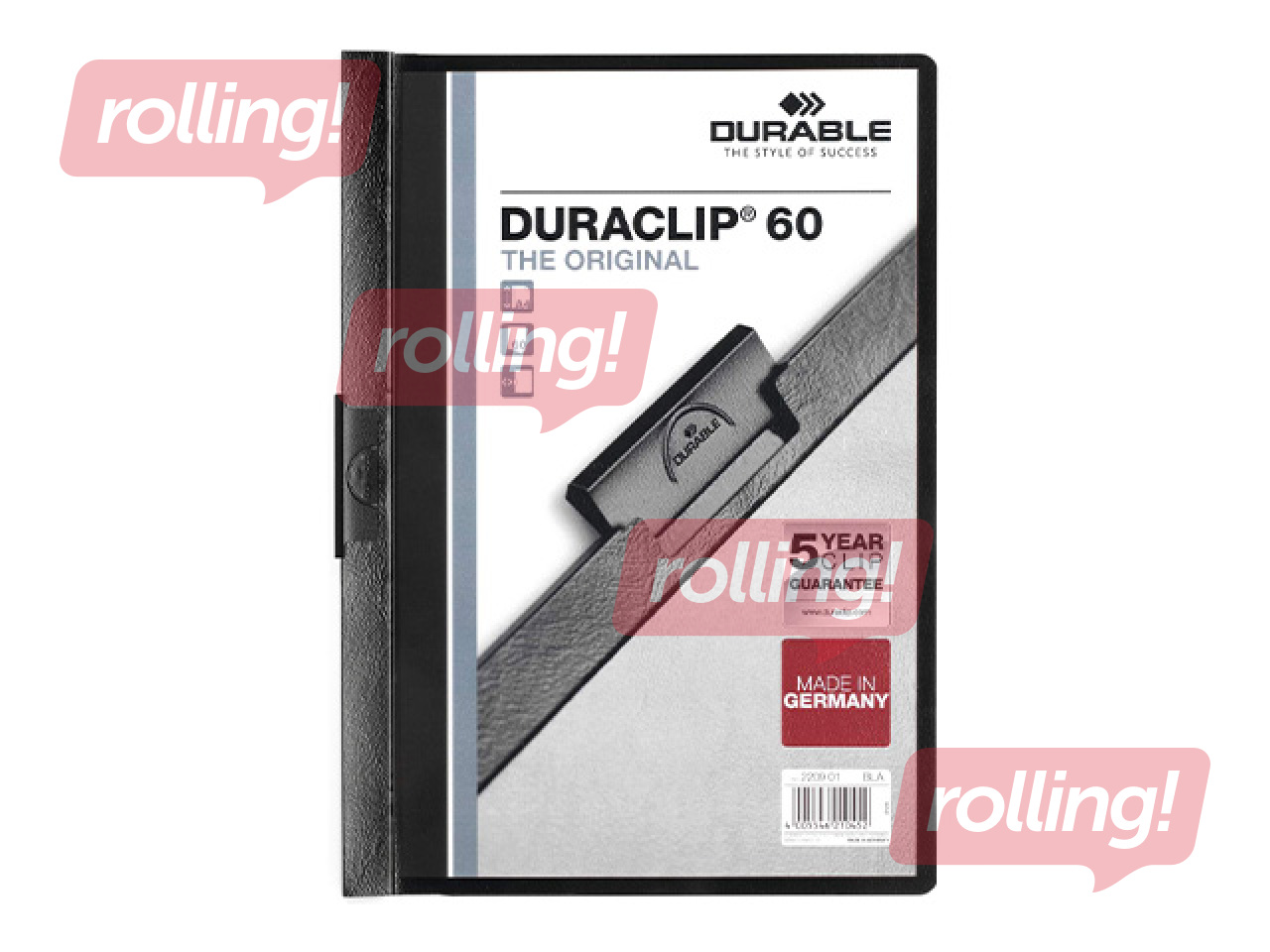 Mape ar piespiedēju Durable Duraclip 60, A4, melna