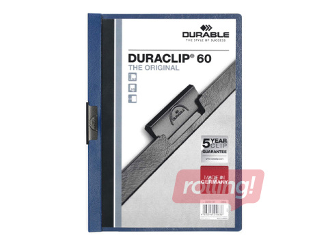 Mape ar piespiedēju Durable Duraclip 60, A4, tumši zila