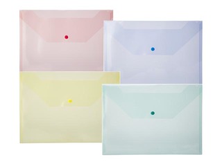 Folder - envelope, Office Point, A4, transparent assorted colours