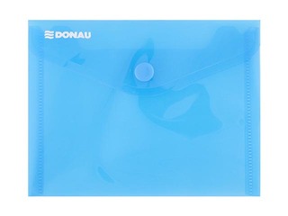 Папка конверт Donau, A6, прозрачный, синяя