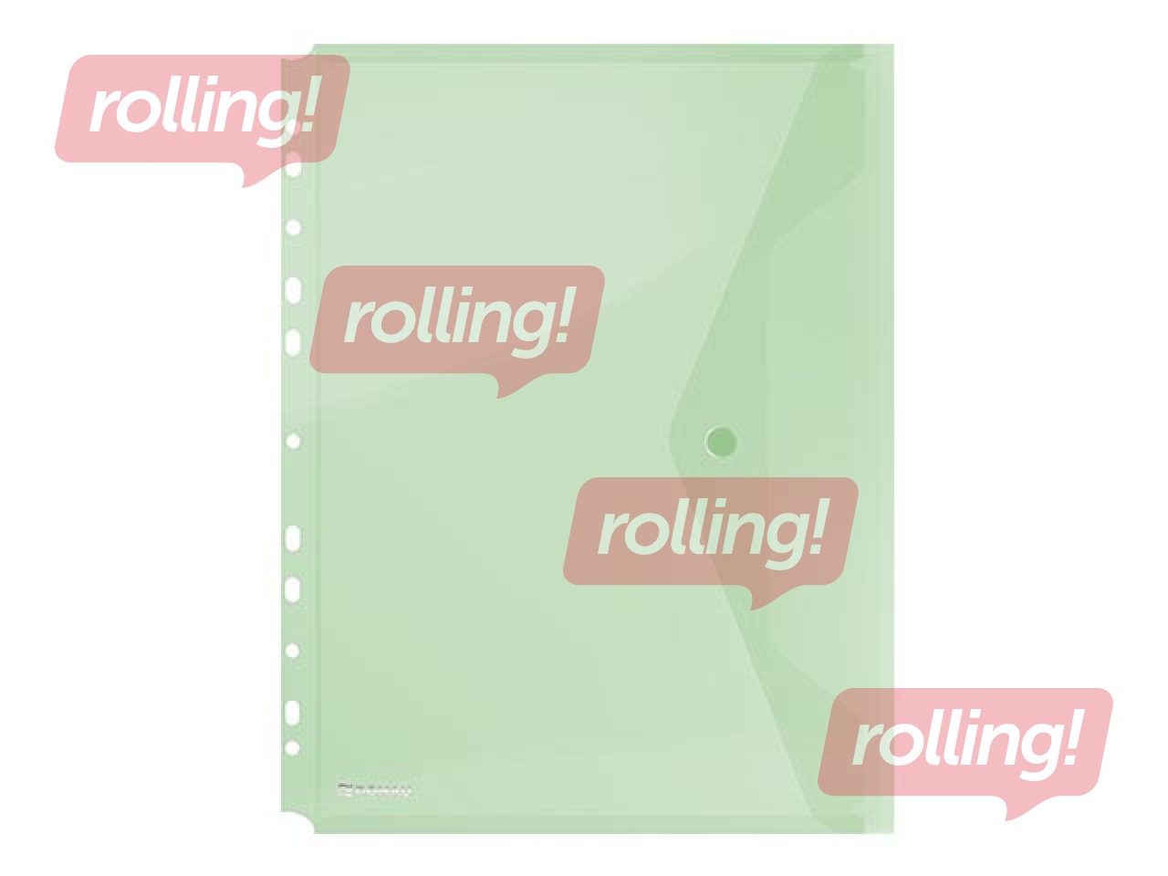 Папка конверт с перфорацией Donau, A4, прозрачный, зеленая