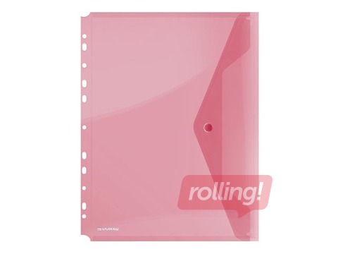 Folder - Envelope with perforation Donau, A4, transparent, red