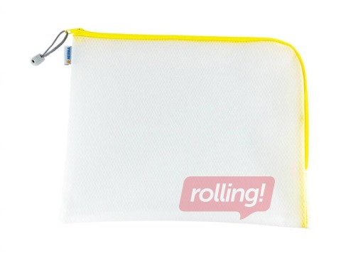 Folder - lockable Herma, A4 +, transparent with yellow zipper