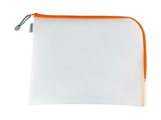 Folder - lockable Herma, A4 +, transparent with orange zipper