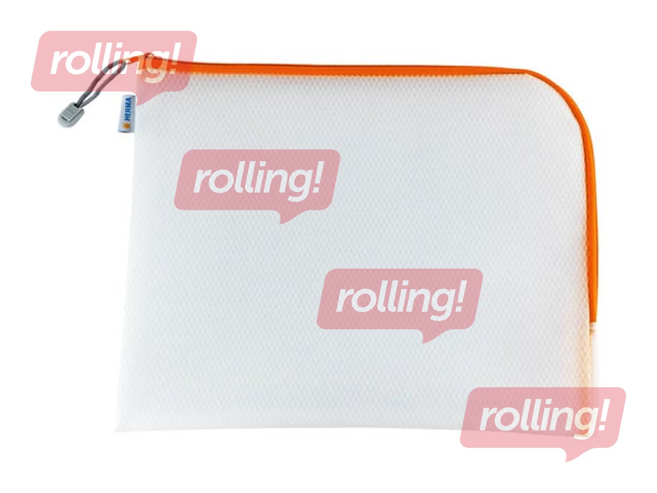 Folder - lockable Herma, A4 +, transparent with orange zipper