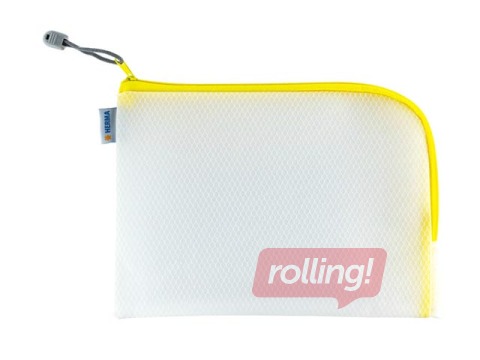 Folder - lockable Herma, A5, transparent with yellow zipper