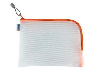 Folder - lockable Herma, A5, transparent with orenge zipper