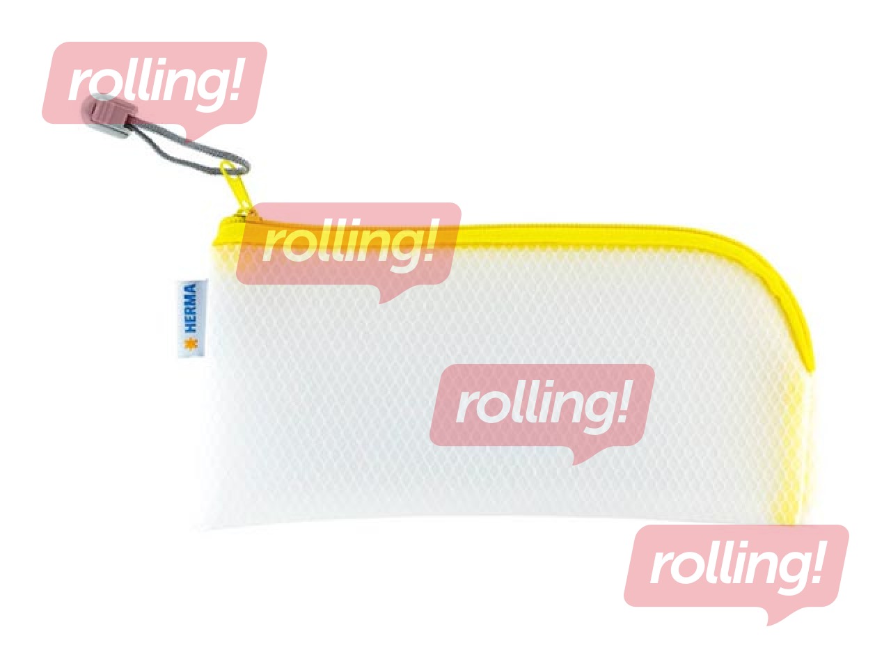 Mape - slēdzama Herma, 23x11 cm, caurspīdīga ar dzeltenu rāvējslēdzēju