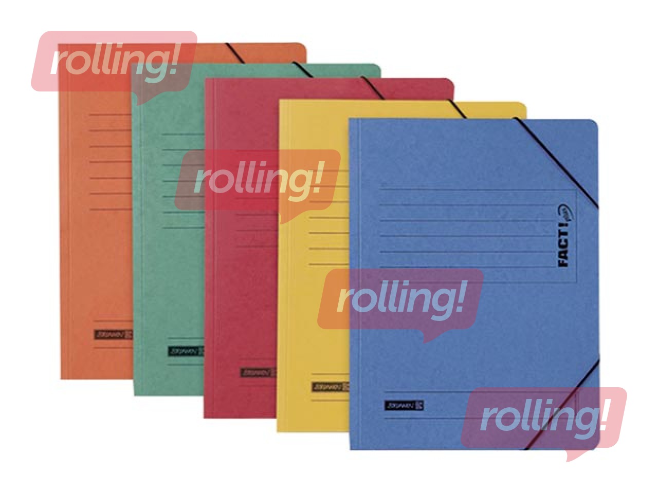 Mape ar gumijām Fact plus, A4, kartona, dažādas krāsas