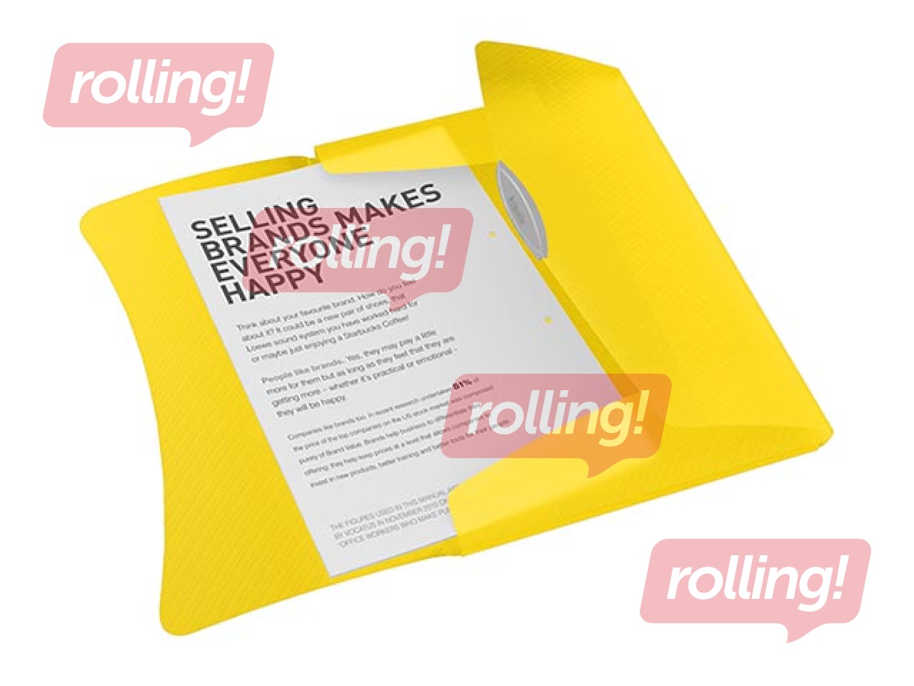 Mape ar gumijas aizdari Esselte Vivida, A4, 150 lapām, dzeltena