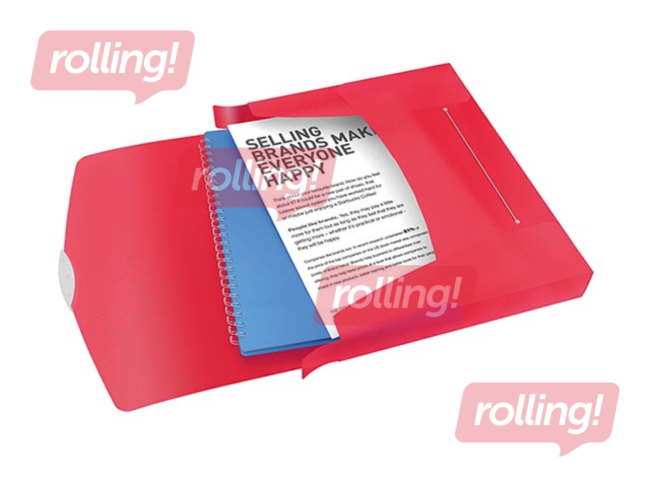 Mape ar gumijas aizdari Esselte Vivida, A4, 40 mm, sarkana