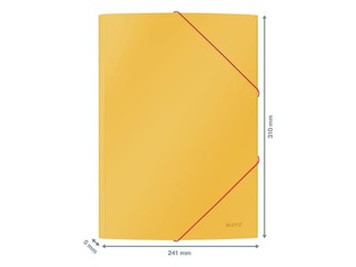 Mape ar 3 atlokiem un gumijām Leitz Cosy, A4, kartona, dzeltena