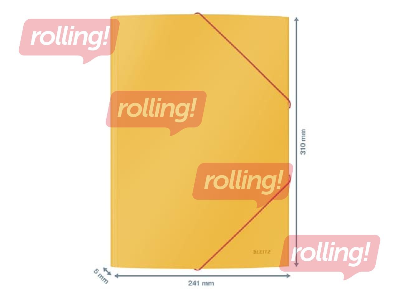Mape ar 3 atlokiem un gumijām Leitz Cosy, A4, kartona, dzeltena