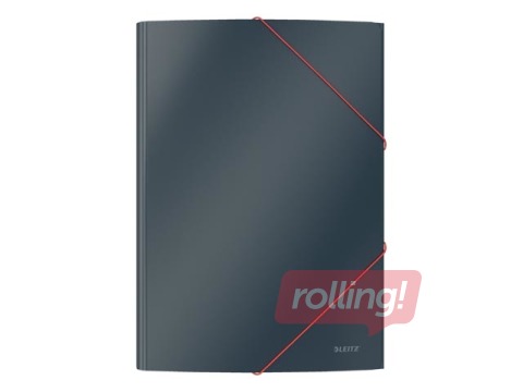 3 klapi ja kummidega kaust Leitz Cozy, A4, papp, hall 