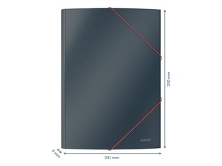 Mape ar 3 atlokiem un gumijām Leitz Cosy, A4, kartona, pelēka