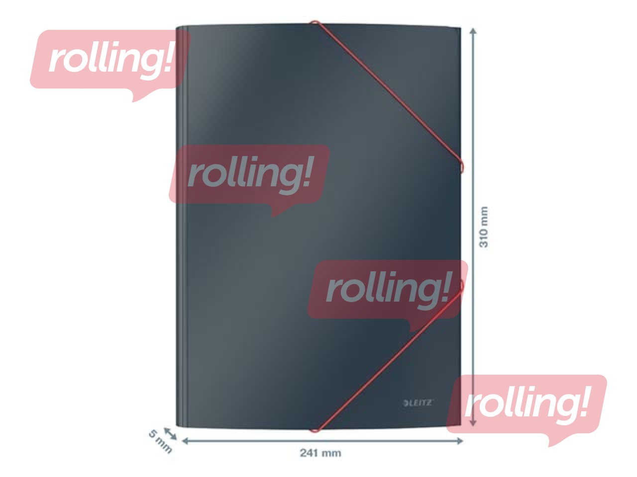 Mape ar 3 atlokiem un gumijām Leitz Cosy, A4, kartona, pelēka