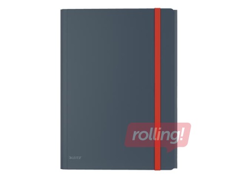 Folder with 3 flaps and rubbers Leitz Cozy, A4, PP, grey