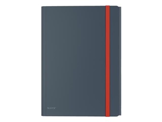 Folder with 3 flaps and rubbers Leitz Cozy, A4, PP, grey