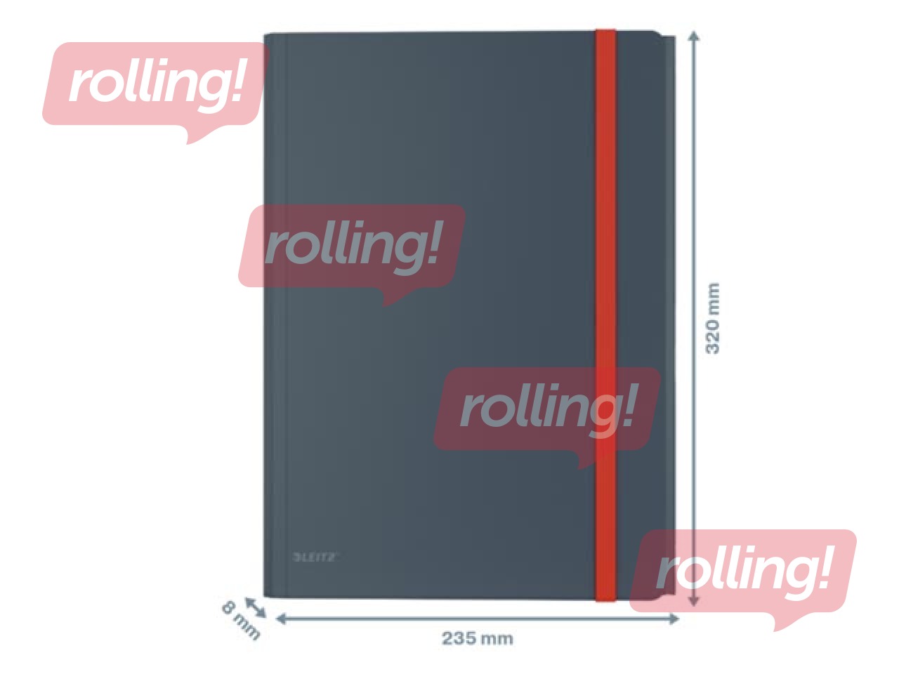 Folder with 3 flaps and rubbers Leitz Cozy, A4, PP, grey