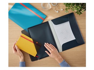 Folder with 3 flaps and rubbers Leitz Cozy, A4, PP, grey