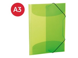 Folder with 3 flaps and rubbers Herma, A3, PP, light green