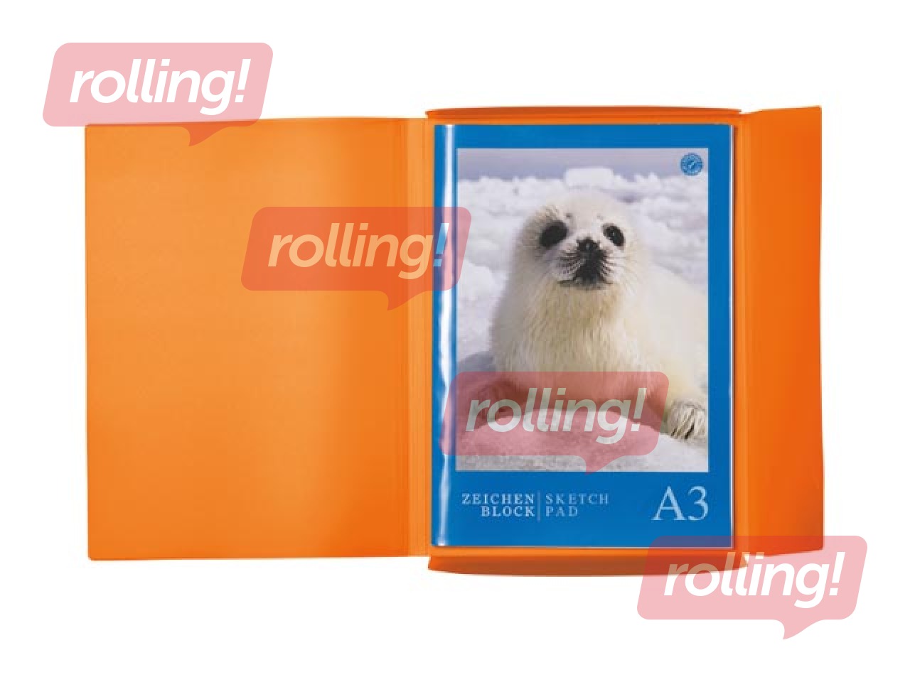 Folder with 3 flaps and rubbers Herma, A3, PP, orange