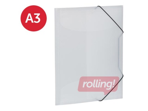Folder with 3 flaps and rubbers Herma, A3, PP, pink
