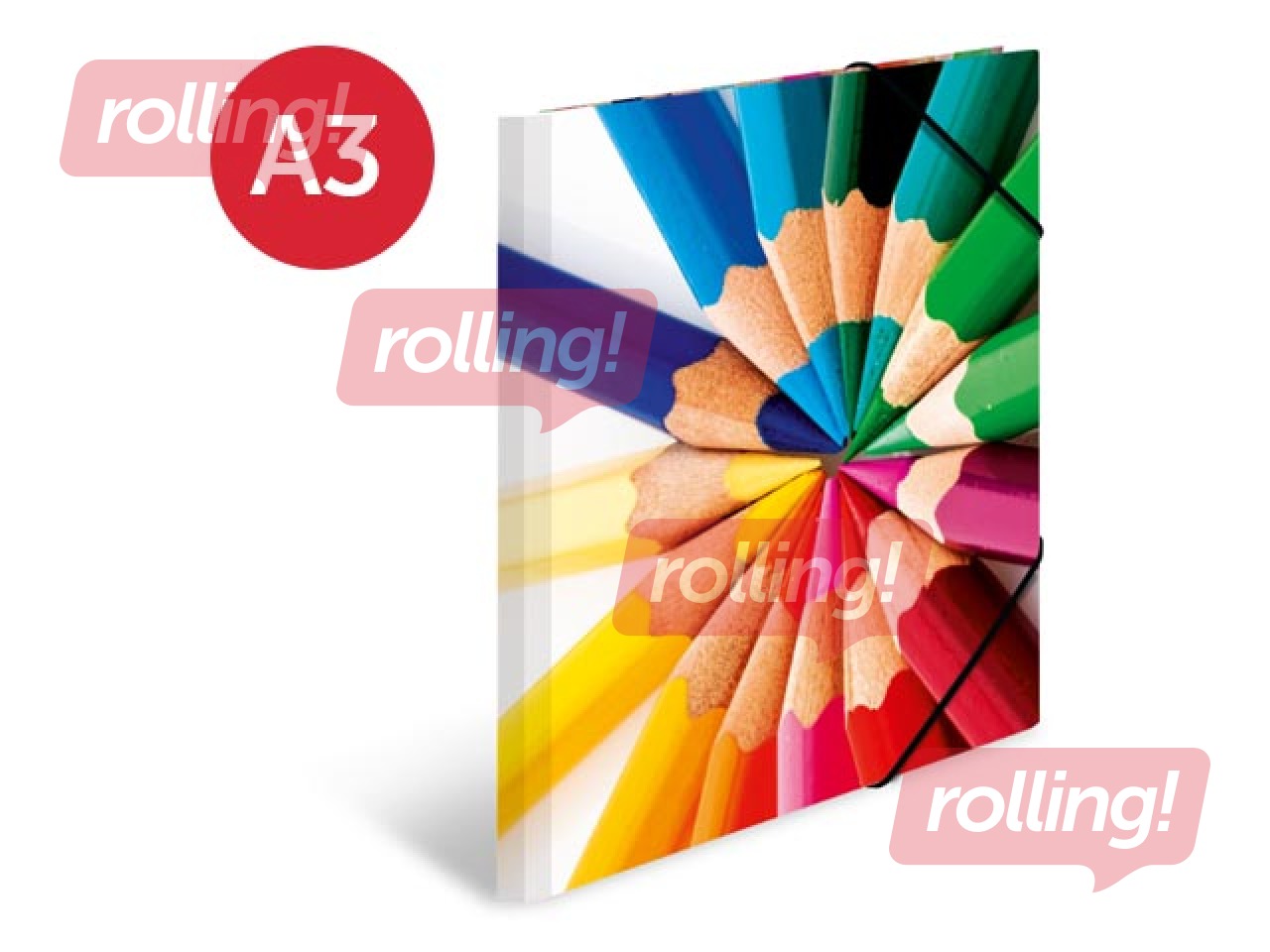 Elasticated folder A3 cardboard silks