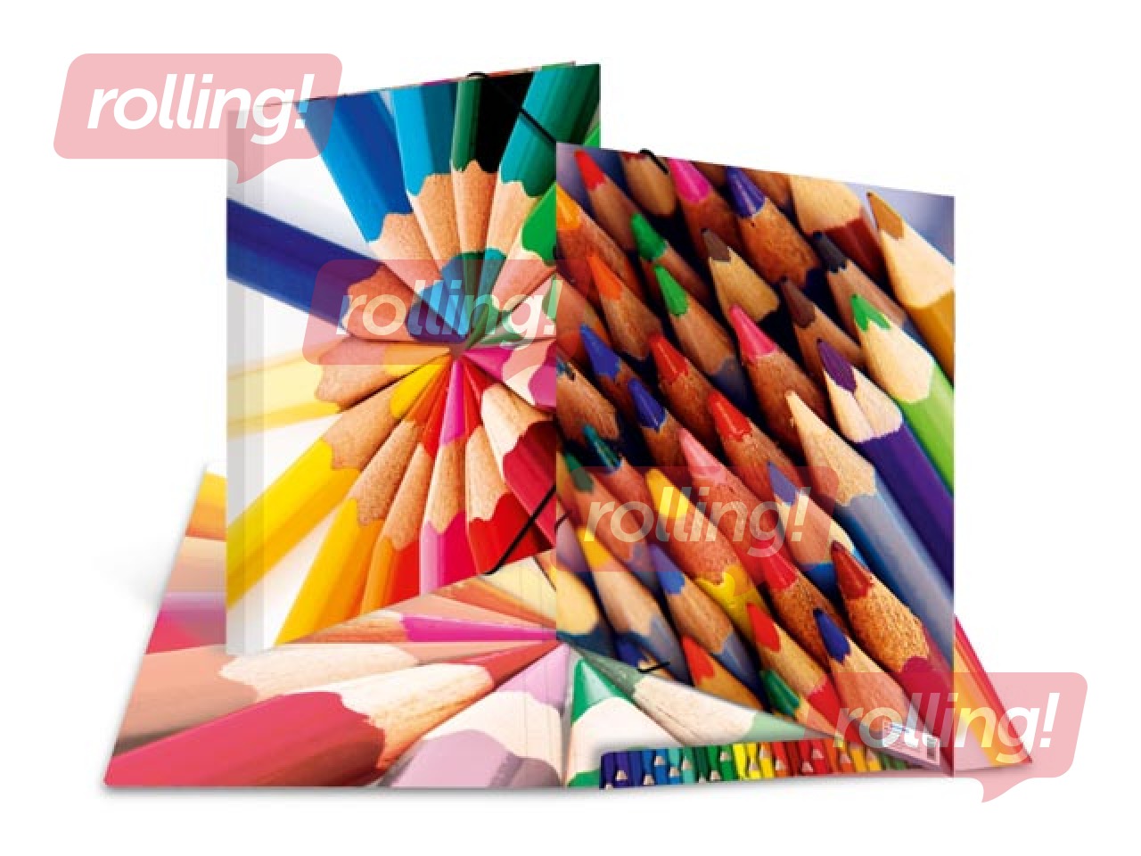 Elasticated folder A3 cardboard silks