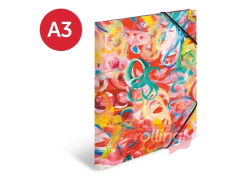 Elasticated folder A3 cardboard silks