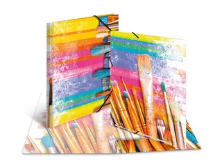 Elasticated folder A4 cardboard silks