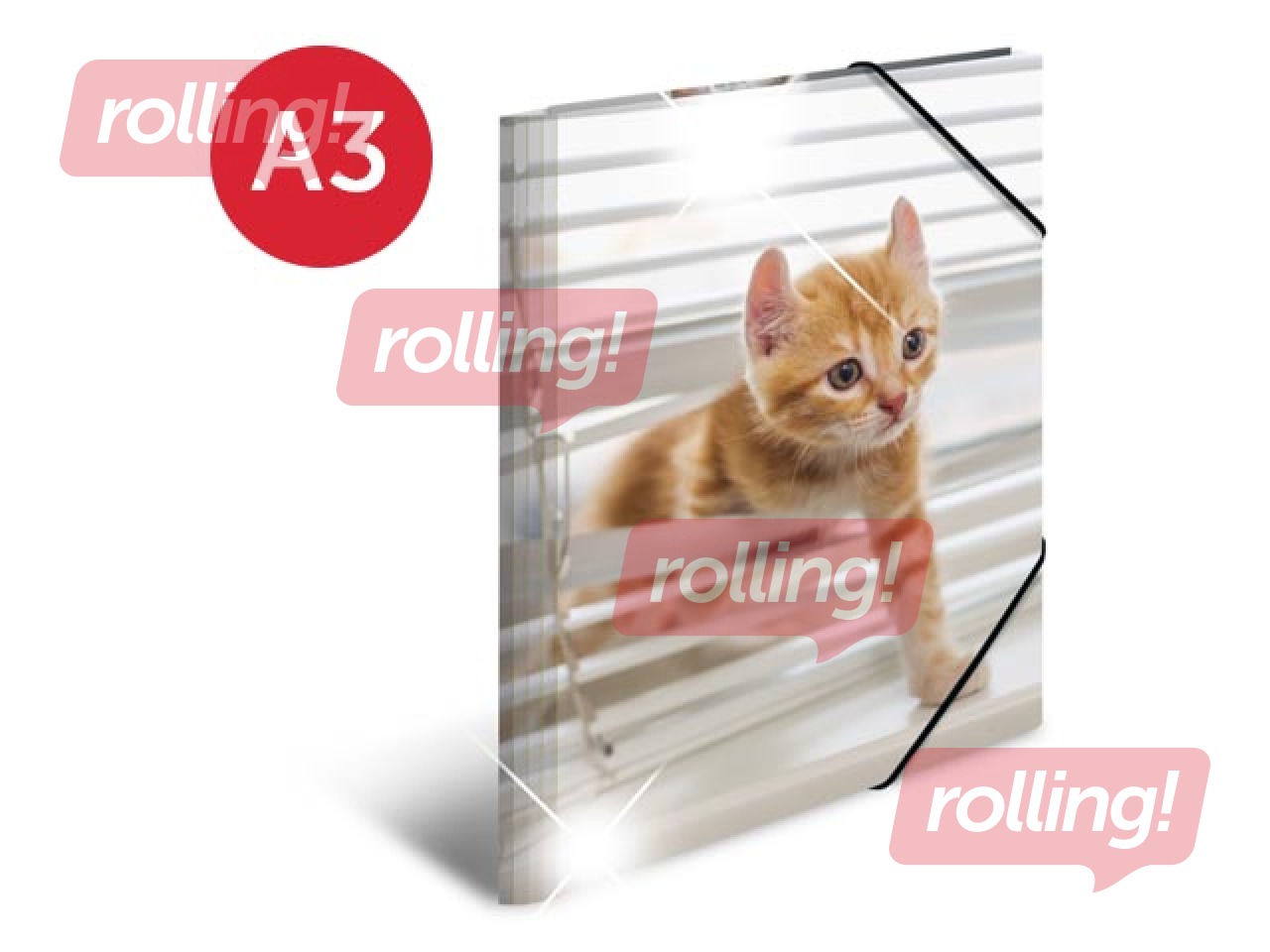 Folder with 3 flaps and rubbers Herma, A3, PP, glossy
