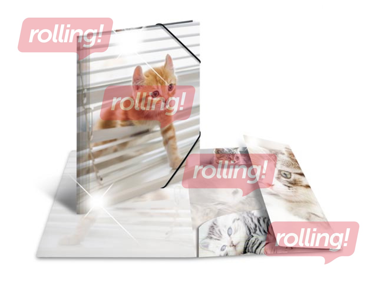 Folder with 3 flaps and rubbers Herma, A3, PP, glossy