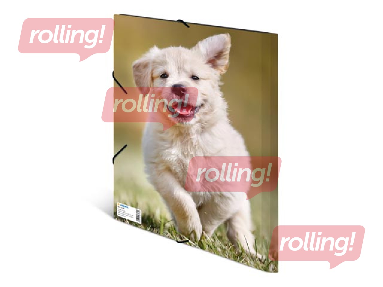 Mape ar 3 atlokiem un gumijām Herma, dzīvnieku apdruka, A4, PP