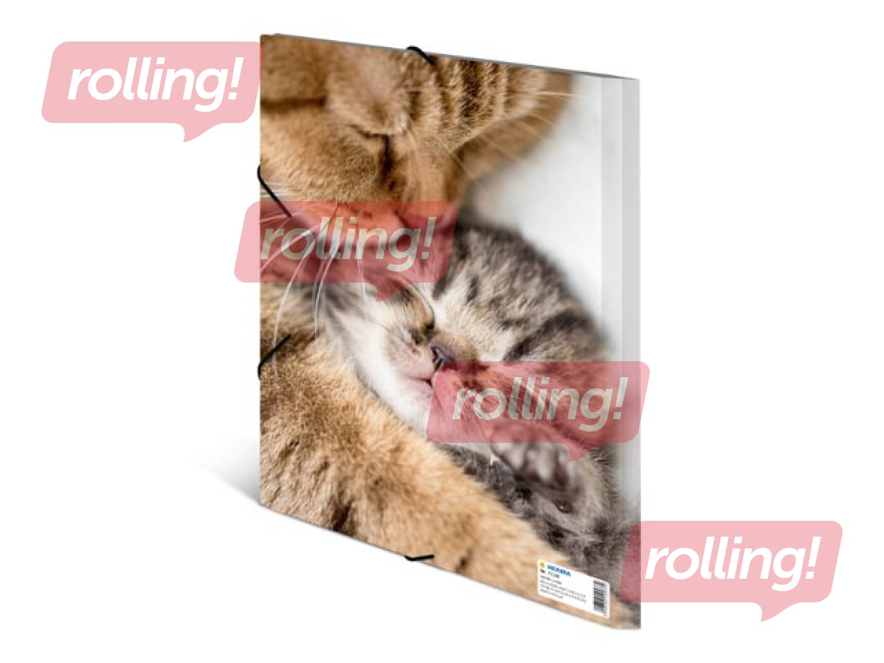 Mape ar 3 atlokiem un gumijām Herma, dzīvnieku apdruka, A4, PP