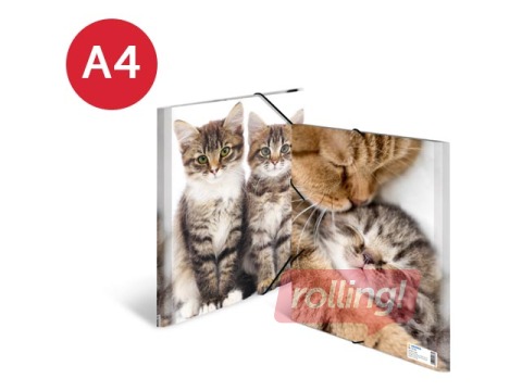 Папка с 3-мя клапанами и резинками Herma, A4, ПП