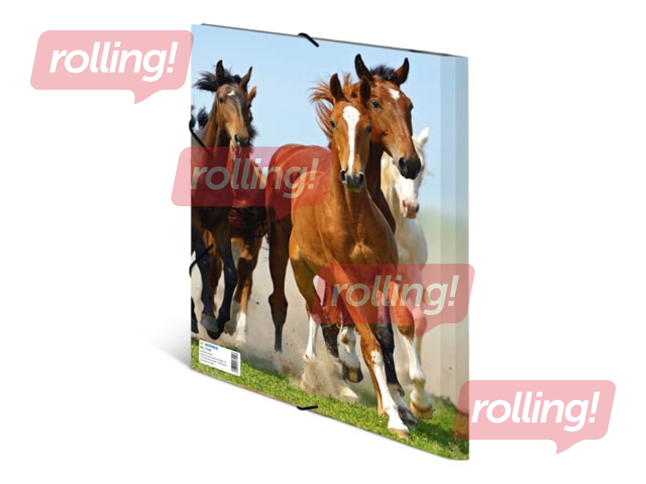 Mape ar 3 atlokiem un gumijām Herma, dzīvnieku apdruka, A4, PP