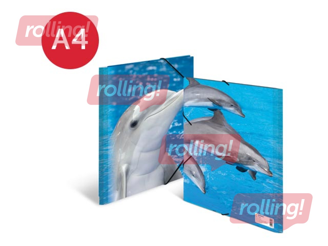 Mape ar 3 atlokiem un gumijām Herma, dzīvnieku apdruka, A4, PP