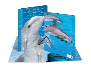 Mape ar 3 atlokiem un gumijām Herma, dzīvnieku apdruka, A4, PP