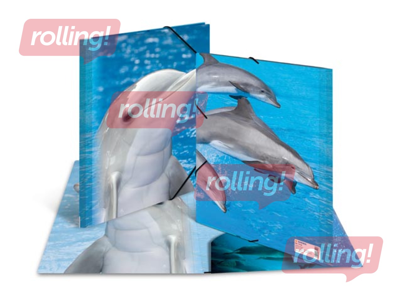 Mape ar 3 atlokiem un gumijām Herma, dzīvnieku apdruka, A4, PP