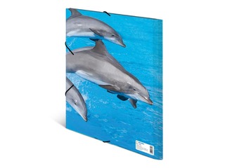 Mape ar 3 atlokiem un gumijām Herma, dzīvnieku apdruka, A4, PP