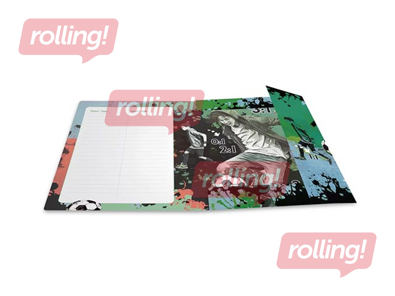 Папка с 3-мя клапанами и резинками Herma, A4, Street Soccer, картонная