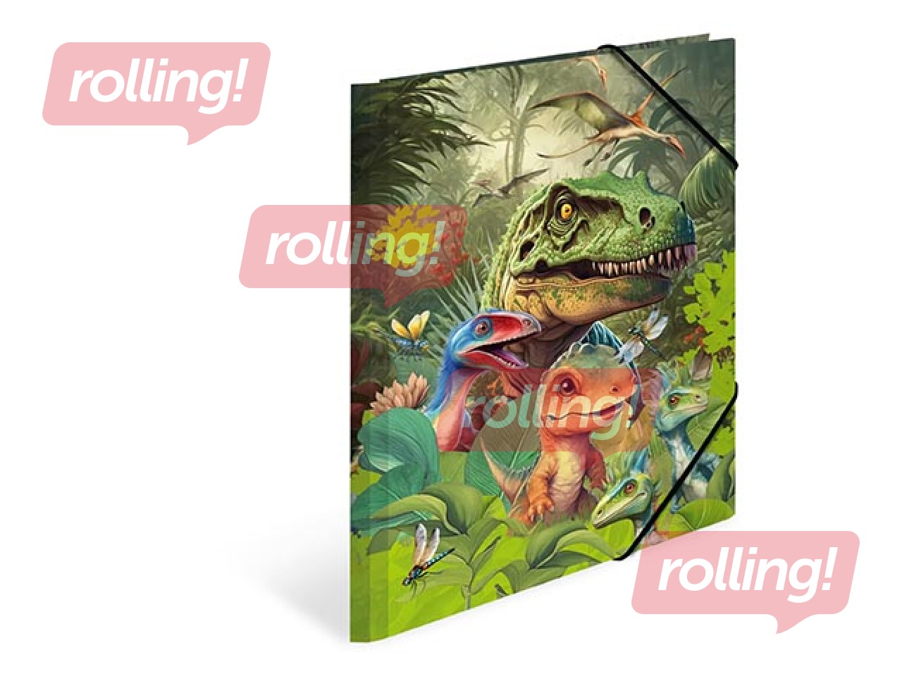 Mape ar gumiju Herma, A4, Dino World, kartona