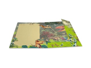 Папка с 3-мя клапанами и резинками Herma, A4, Dino World, картонная