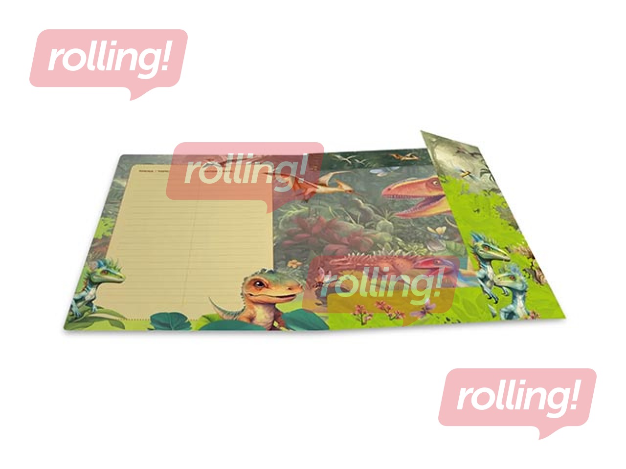 Папка с 3-мя клапанами и резинками Herma, A4, Dino World, картонная