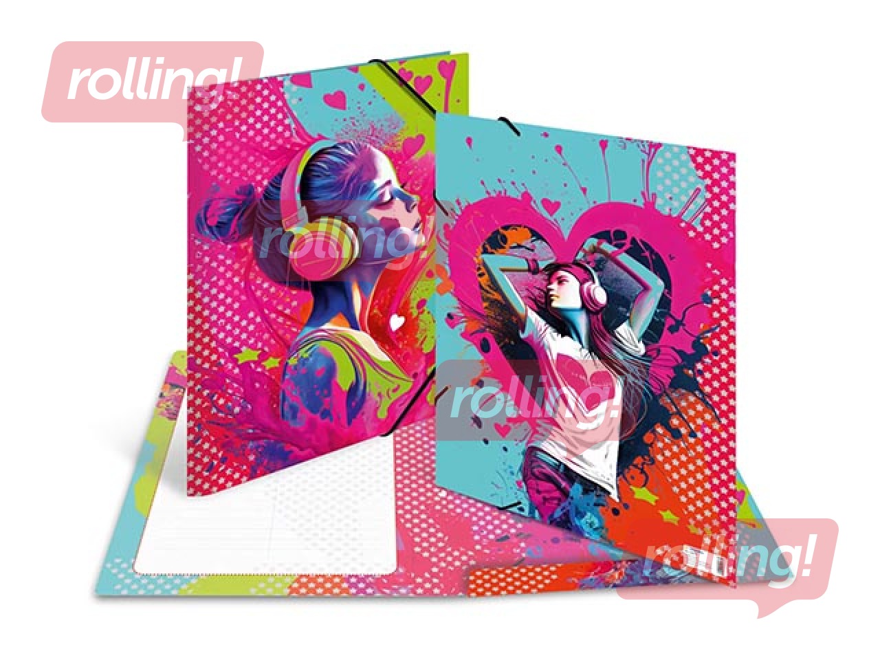 Elasticated folder Herma, A3, Music Girl, cardboard