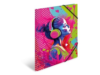 Elasticated folder Herma, A3, Music Girl, cardboard