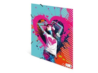 Elasticated folder Herma, A3, Music Girl, cardboard