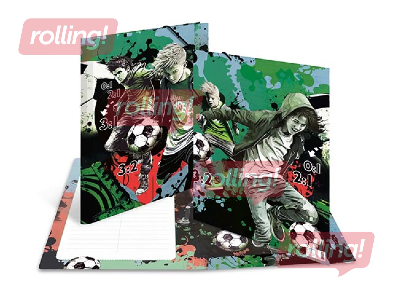 Elasticated folder Herma, A3, Street Soccer, cardboard